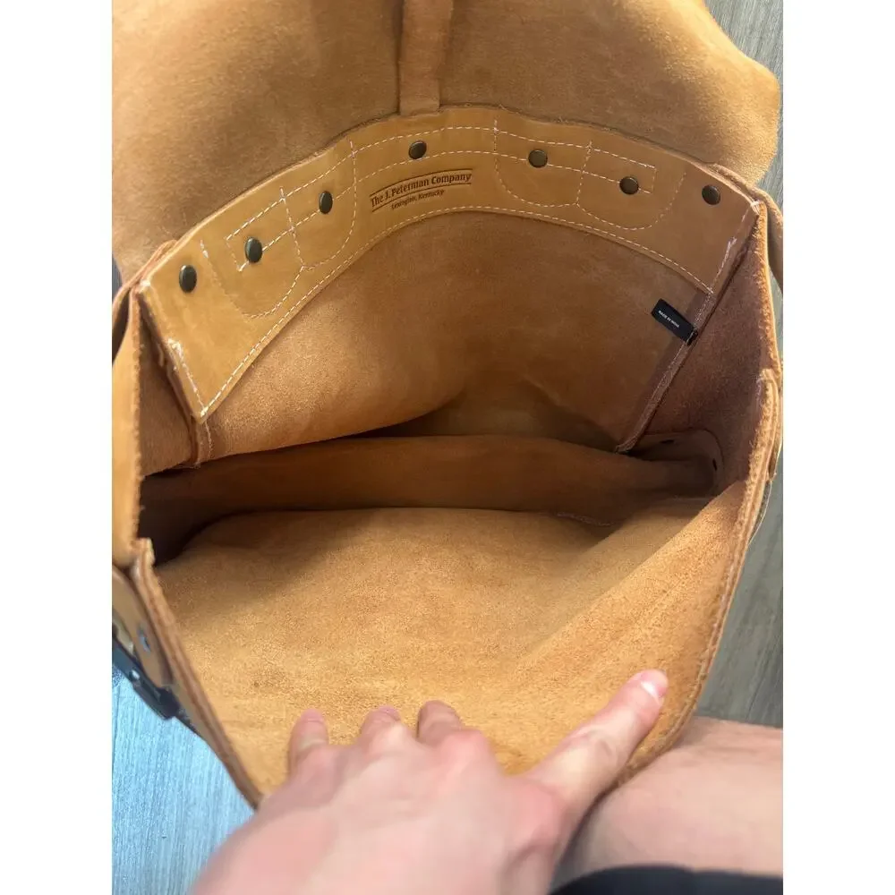 J. Peterman Company Leather Flap Tote/Messenger Bag